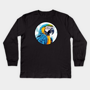 Blue and gold macaw Kids Long Sleeve T-Shirt